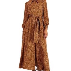 Beautiful NWT satin ChiChi Cheetah long dress from INC.